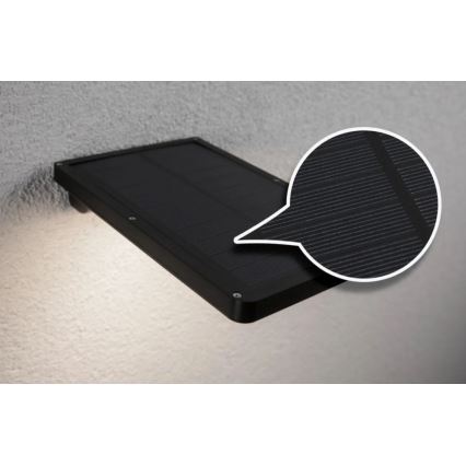 Paulmann 95393 - LED/4W IP44 Dimmbares solarbetriebenes Wandleuchte mit Sensor SOLVEIG 3,7V 2000 mAh
