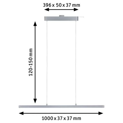 Paulmann 95578 - LED/40W Dimmbare Hängeleuchte an Schnur URAIL LENTO 230V 2700-6500K