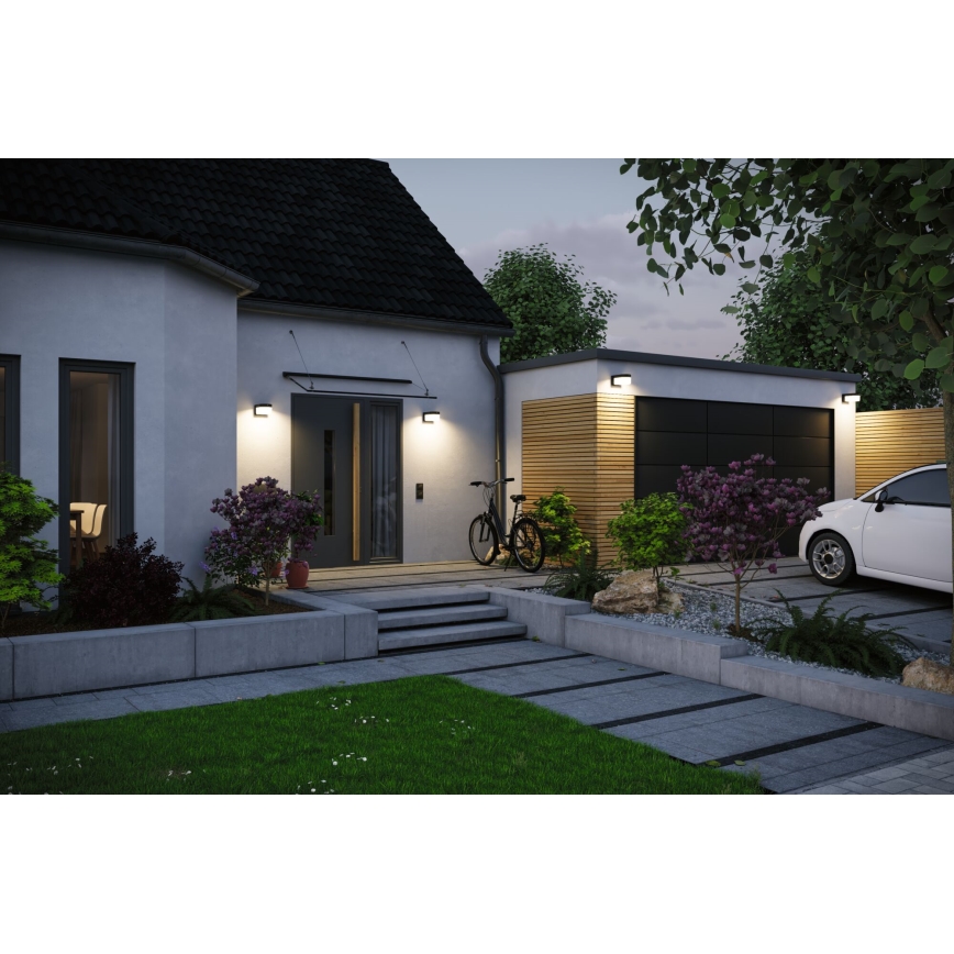 Paulmann 95747 - LED/2,3W IP44 Solar-Wandleuchte mit Sensor CALYNE 3,7/230V 4000 mAh schwarz