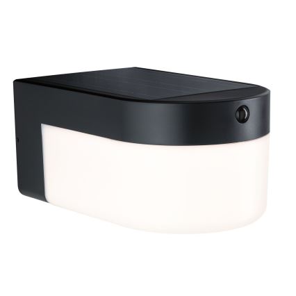Paulmann 95747 - LED/2,3W IP44 Solar-Wandleuchte mit Sensor CALYNE 3,7/230V 4000 mAh schwarz