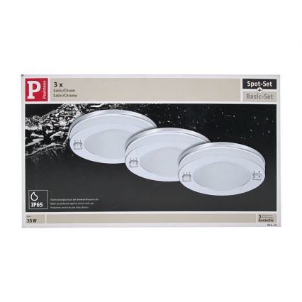 Paulmann 96530 - SET 3x Badezimmer Einbauleuchte 3x35W IP65