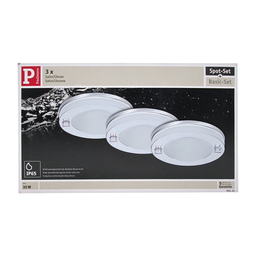 Paulmann 96530 - SET 3x Badezimmer Einbauleuchte 3x35W IP65