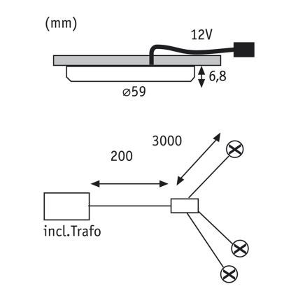 Paulmann 98775 - SET 3x LED Einbauleuchte MICRO LINE 3xLED/0,7W/230V/12V