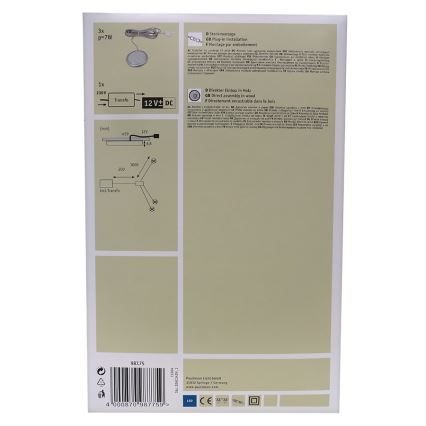 Paulmann 98775 - SET 3x LED Einbauleuchte MICRO LINE 3xLED/0,7W/230V/12V