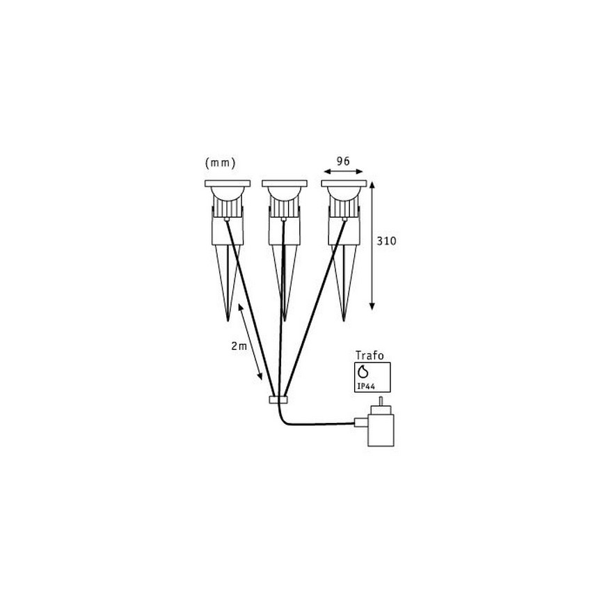 Paulmann 98845 - SET 3x LED/3W IP65 Scheinwerfer GARDENSPOT 230V