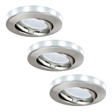 Paulmann 98886 - SET 3xLED-GU10/11W Badezimmer Einbauleuchte STAR 230V+1,5W/12V