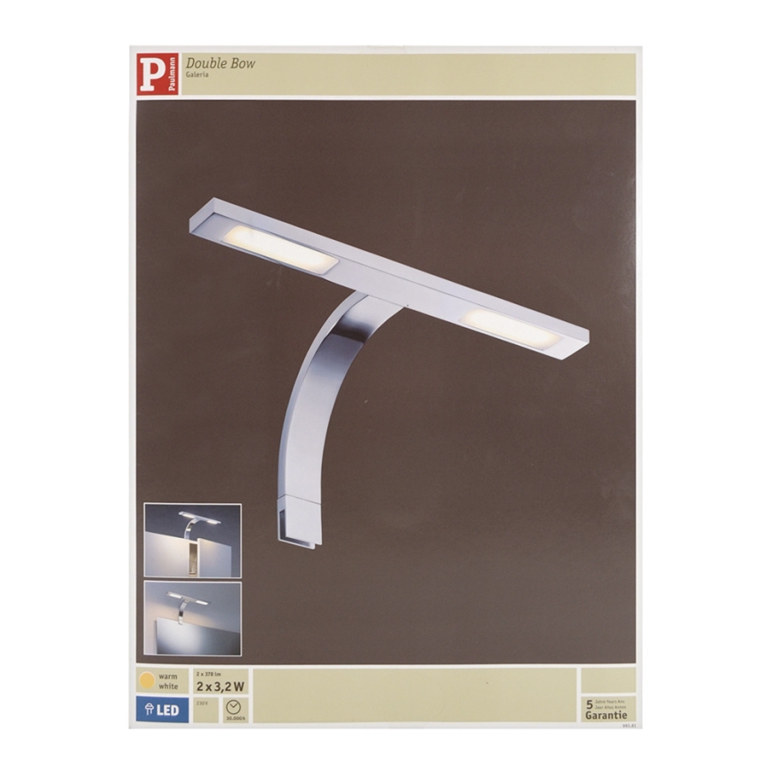 Paulmann 99381 - 2xLED/3,2W Spiegelbeleuchtung GALERIA 230V