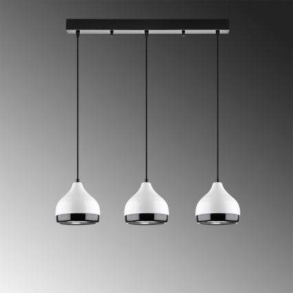 Pendellampe YILDO 3xE27/40W/230V weiß/schwarz