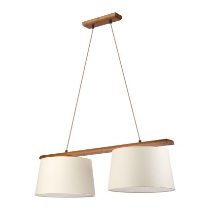 Pendelleuchte AIDA 2xE27/15W/230V Ø 35 cm Eiche/Creme