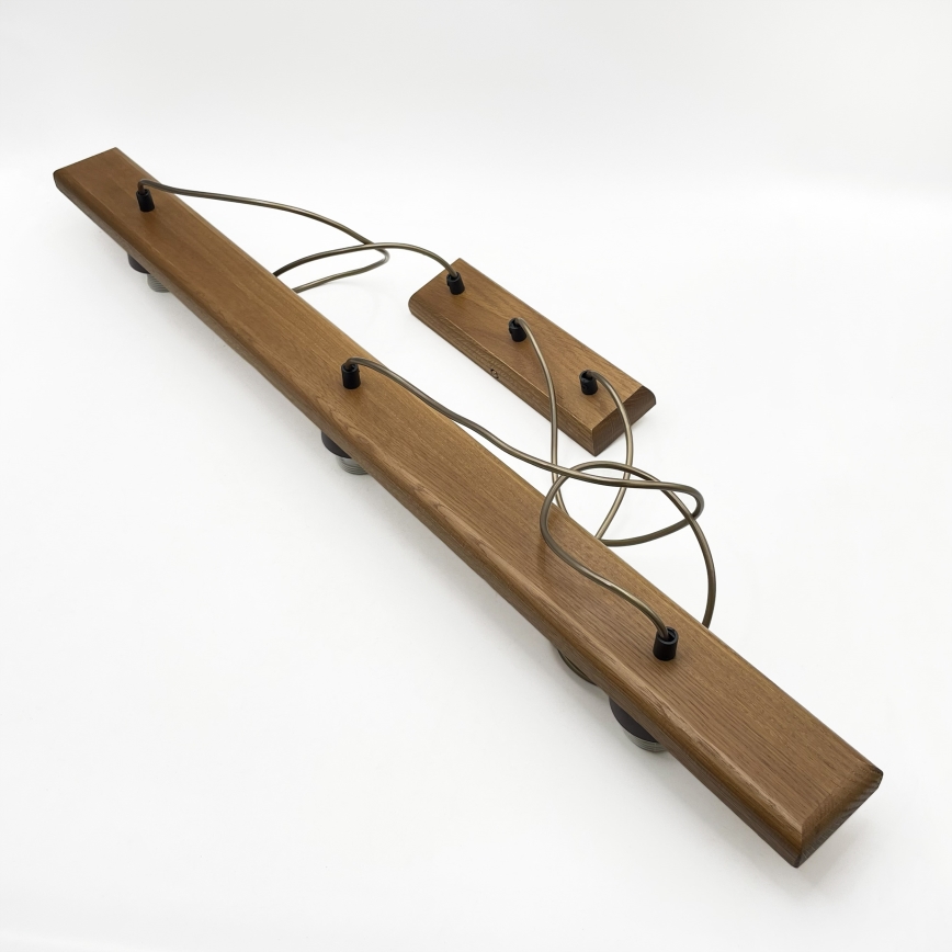 Pendelleuchte AIDA, 3xE27/15W/230V, Ø 25 cm, Eiche/Raffia