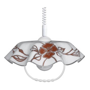 Pendelleuchte AKRYL FA 1xE27/15W weiß+dunkle Blumen
