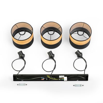 Pendelleuchte ALBA 3xE27/15W/230V schwarz/braun