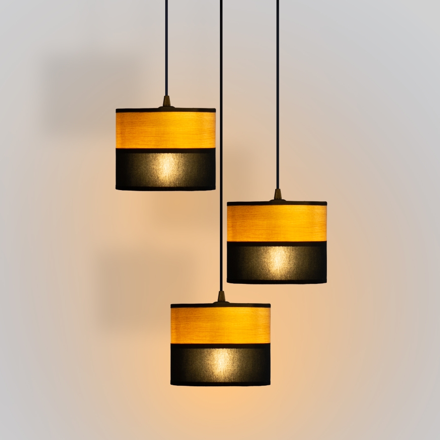 Pendelleuchte ALBA 3xE27/15W/230V Ø 40 cm schwarz/braun