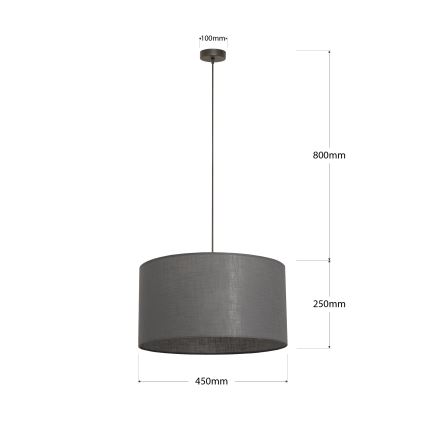 Pendelleuchte ALBA an Kabel, 1x E27, 15 W, 230 V, Ø 45 cm, grau