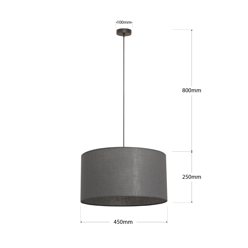 Pendelleuchte ALBA an Kabel, 1x E27, 15 W, 230 V, Ø 45 cm, grau