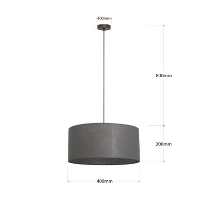 Pendelleuchte ALBA an Kabel, 1xE27/15W/230V, Durchmesser 40 cm, grau