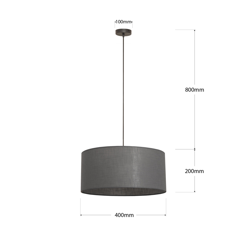 Pendelleuchte ALBA an Kabel, 1xE27/15W/230V, Durchmesser 40 cm, grau