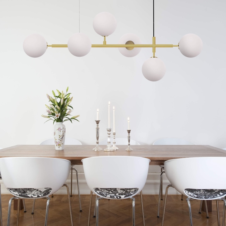 Pendelleuchte ALISA, 6xE14/40W/230V, goldfarben