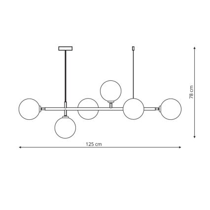 Pendelleuchte ALISA, 6xE14/40W/230V, goldfarben