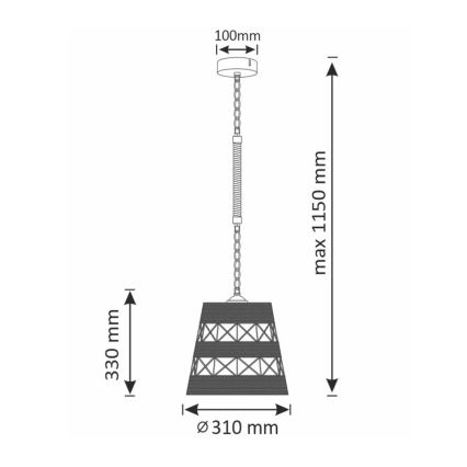Pendelleuchte ALMA 1×E27/20W/230V