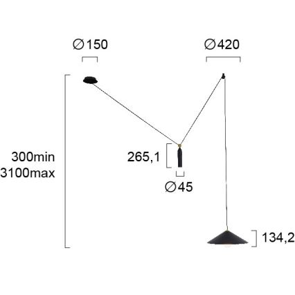 Pendelleuchte ALTO an Kabel 1xE27/60W/230V schwarz