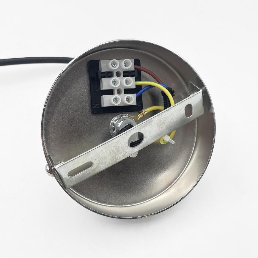 Pendelleuchte an Drahtseil FLO 1xE27/15W/230V glänzender Chrom/klar