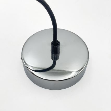 Pendelleuchte an Drahtseil FLO 1xE27/15W/230V glänzender Chrom/klar