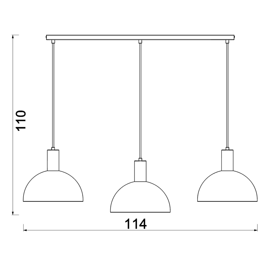 Pendelleuchte an Drahtseil HANDA 3xE27/15W/230V Bordeaux