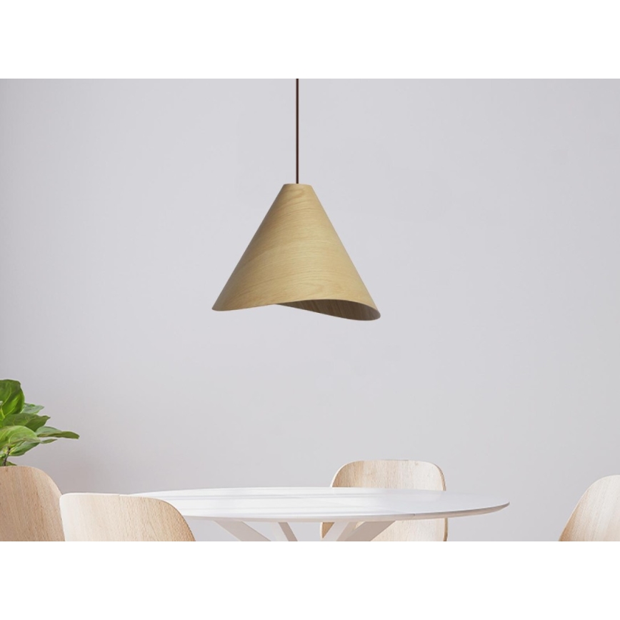 Pendelleuchte an Kabel 1xE27/60W/230V Ø 33 cm Massivholz/Eiche/Gummibaumholz