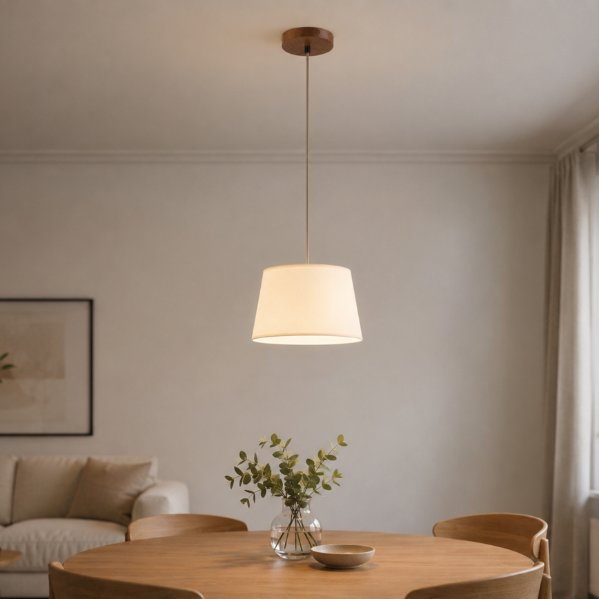 Pendelleuchte an Kabel AIDA 1xE27/15W/230V Ø 25 cm Eiche/Creme