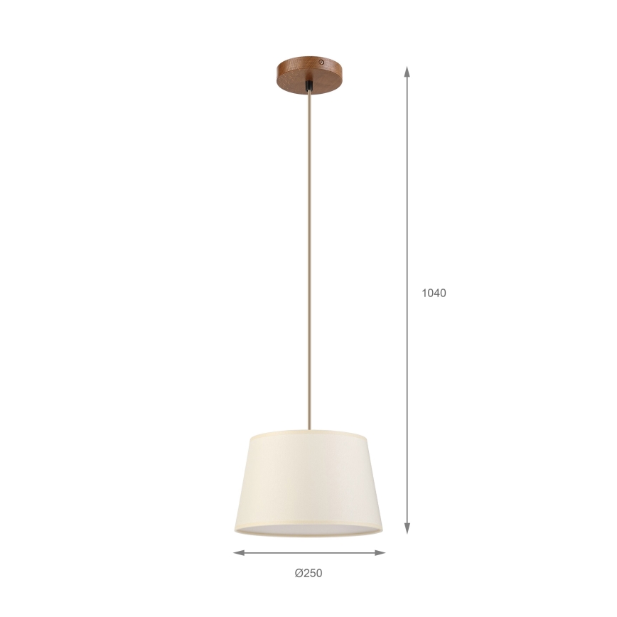 Pendelleuchte an Kabel AIDA 1xE27/15W/230V Ø 25 cm Eiche/Creme