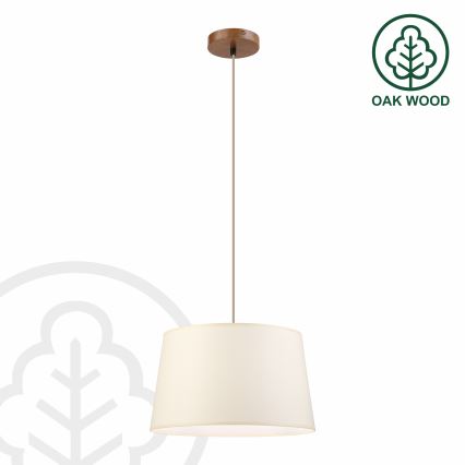 Pendelleuchte an Kabel AIDA 1xE27/15W/230V Ø 35 cm Eiche/Creme