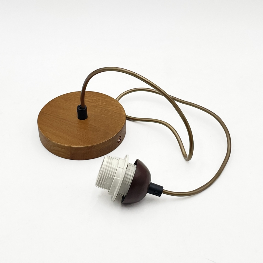 Pendelleuchte an Kabel AIDA 1xE27/15W/230V Ø 35 cm Eiche/Creme