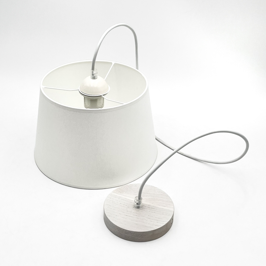 Pendelleuchte an Kabel AIDA 1xE27/60W/230V Ø 25 cm Eiche/Weiß