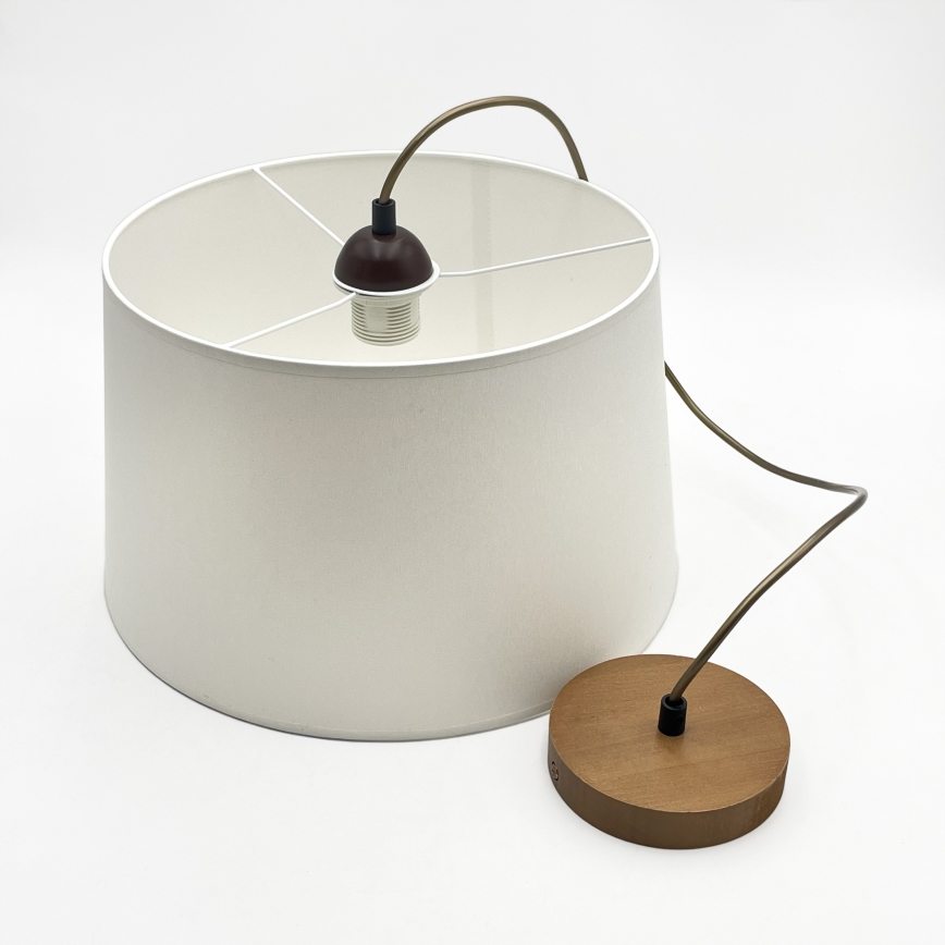 Pendelleuchte an Kabel AIDA 1xE27/60W/230V Ø 35 cm Eiche/Braun/Weiß