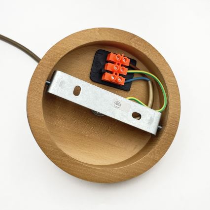 Pendelleuchte an Kabel AIDA 1xE27/60W/230V Ø 35 cm Eiche/Braun/Weiß