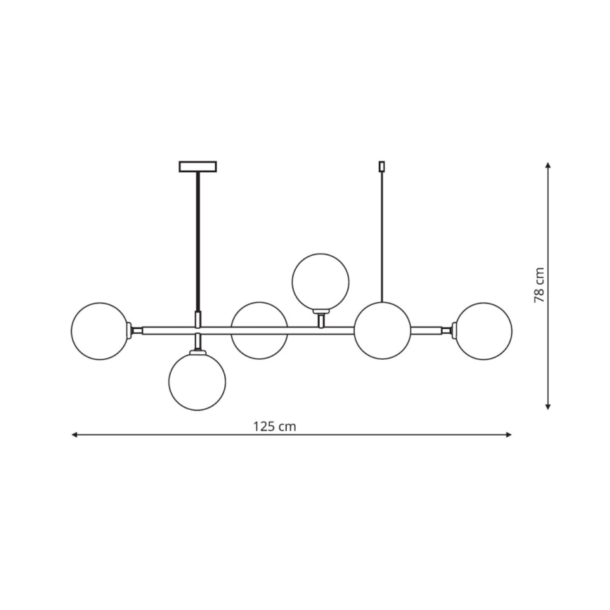 Pendelleuchte an Kabel ALISA 6xE14/40W/230V schwarz