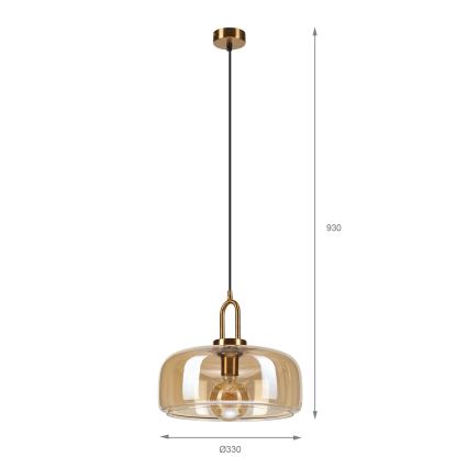 Pendelleuchte an Kabel AMAYA 1xE27/15W/230V gold/rauchbeige