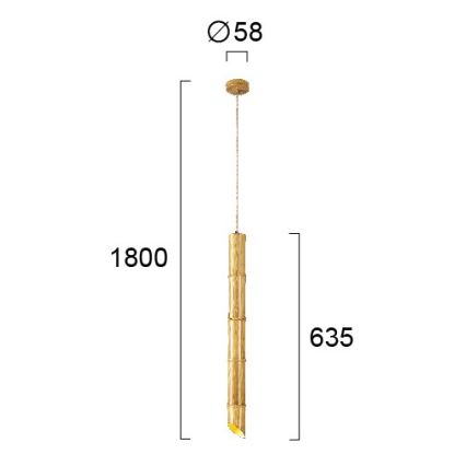 Pendelleuchte an Kabel BAMBOO 1xGU10/50W/230V Bambus