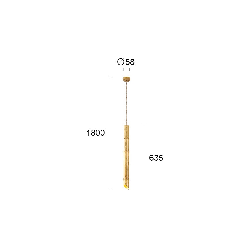 Pendelleuchte an Kabel BAMBOO 1xGU10/50W/230V Bambus