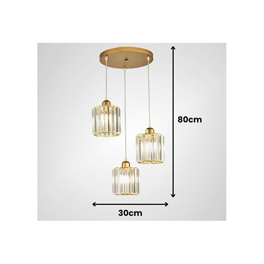Pendelleuchte an Kabel BELLA 3xE27/40W/230V goldfarben