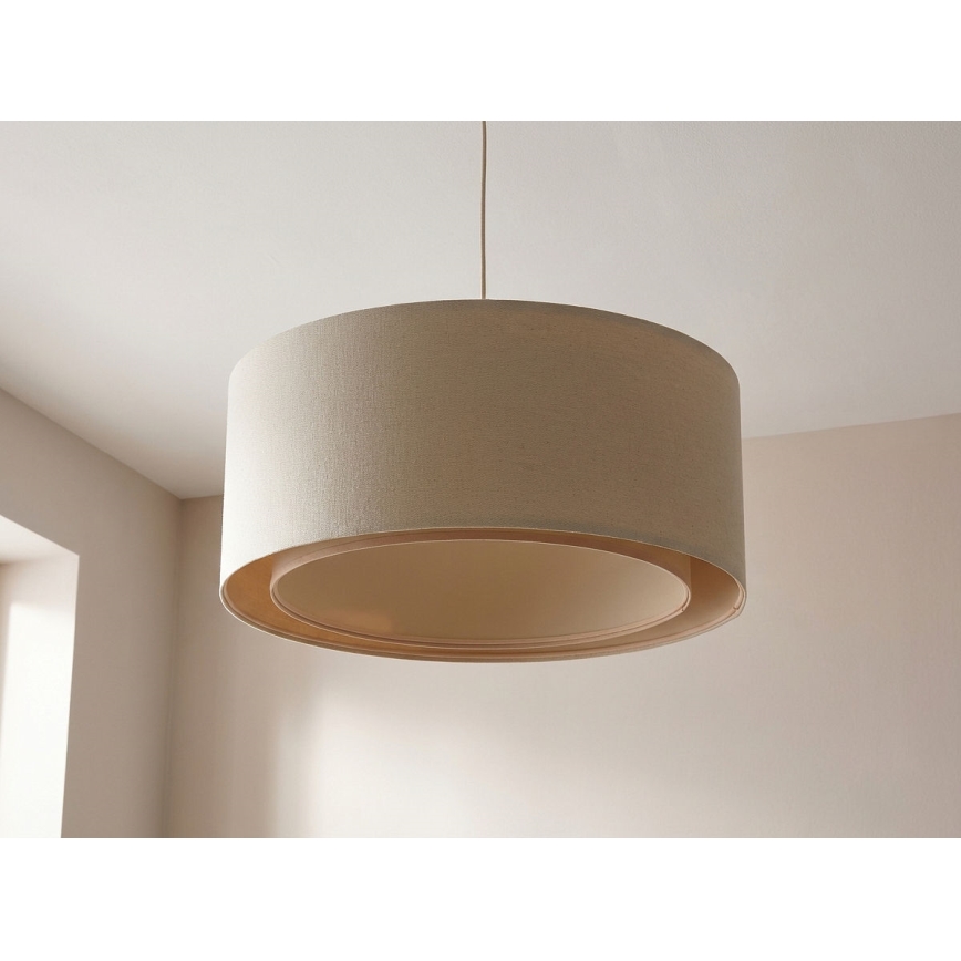 Pendelleuchte an Kabel BOHO TRINITI 1xE27/60W/230V Ø 50 cm cremefarben