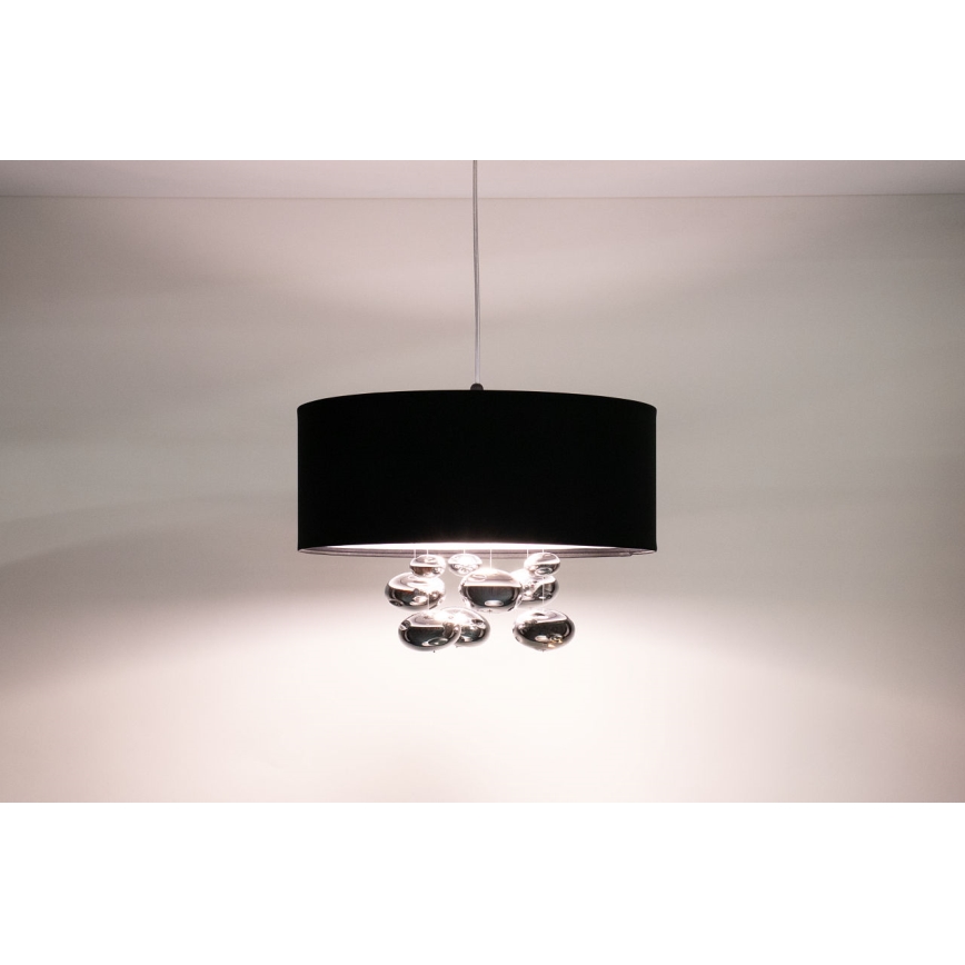 Pendelleuchte an Kabel BUBBLE 1xE27/60W/230V Ø 40 cm schwarz