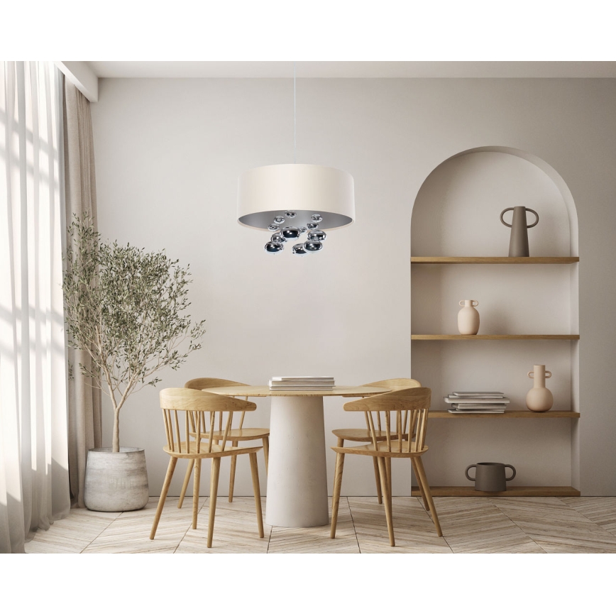 Pendelleuchte an Kabel BUBBLE 1xE27/60W/230V Ø 50 cm beige