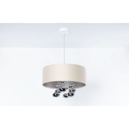 Pendelleuchte an Kabel BUBBLE 1xE27/60W/230V Ø 50 cm beige