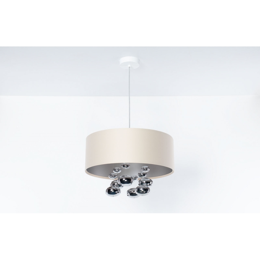 Pendelleuchte an Kabel BUBBLE 1xE27/60W/230V Ø 50 cm beige