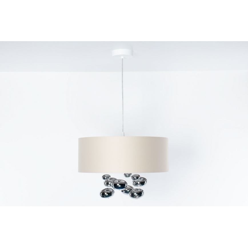Pendelleuchte an Kabel BUBBLE 1xE27/60W/230V Ø 50 cm beige