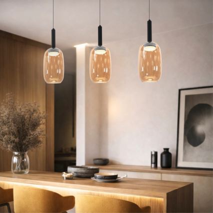 Pendelleuchte an Kabel BUENO 1xGX53/9W/230V Ø 15 cm rauchbraun