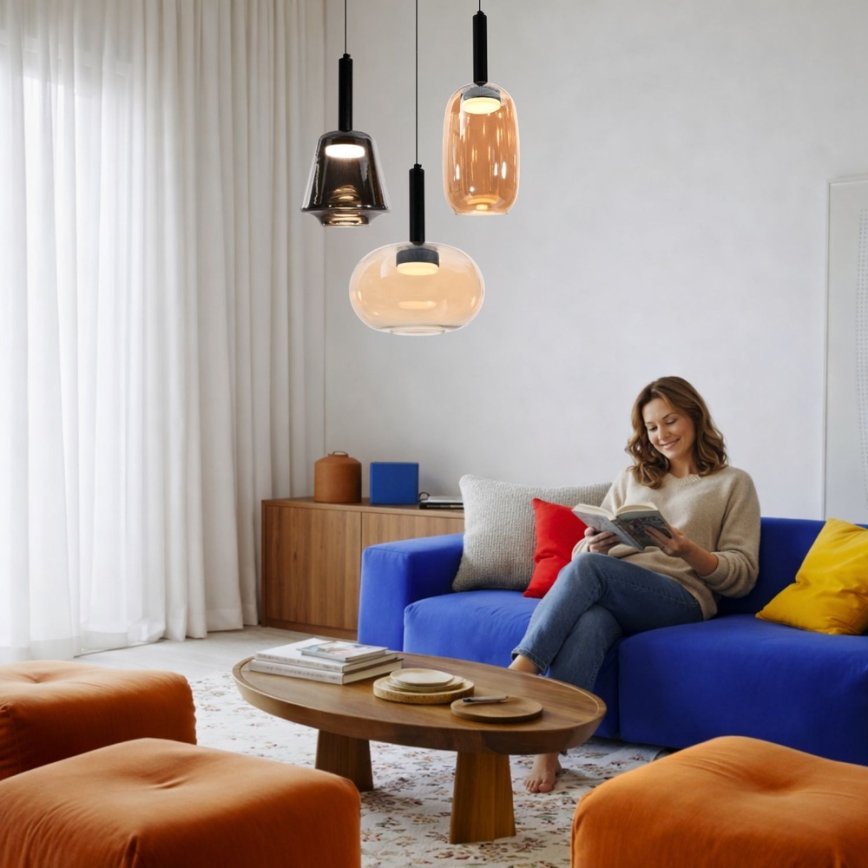 Pendelleuchte an Kabel BUENO 1xGX53/9W/230V Ø 15 cm rauchbraun