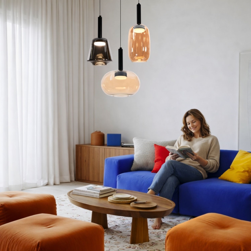 Pendelleuchte an Kabel BUENO 1xGX53/9W/230V Ø 18 cm rauchschwarz